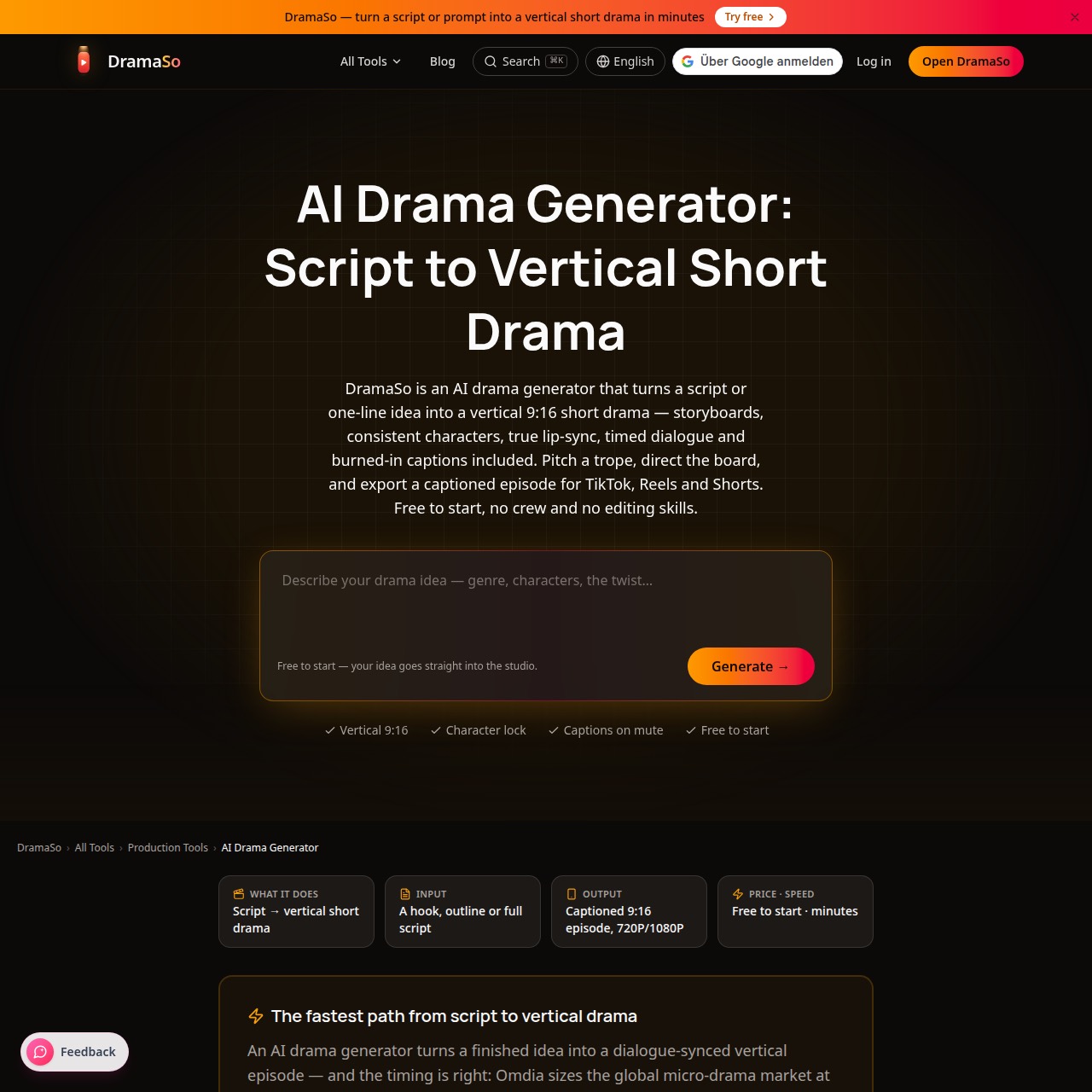 DramaSo AI drama generator: the end-to-end pipeline from script to vertical short drama