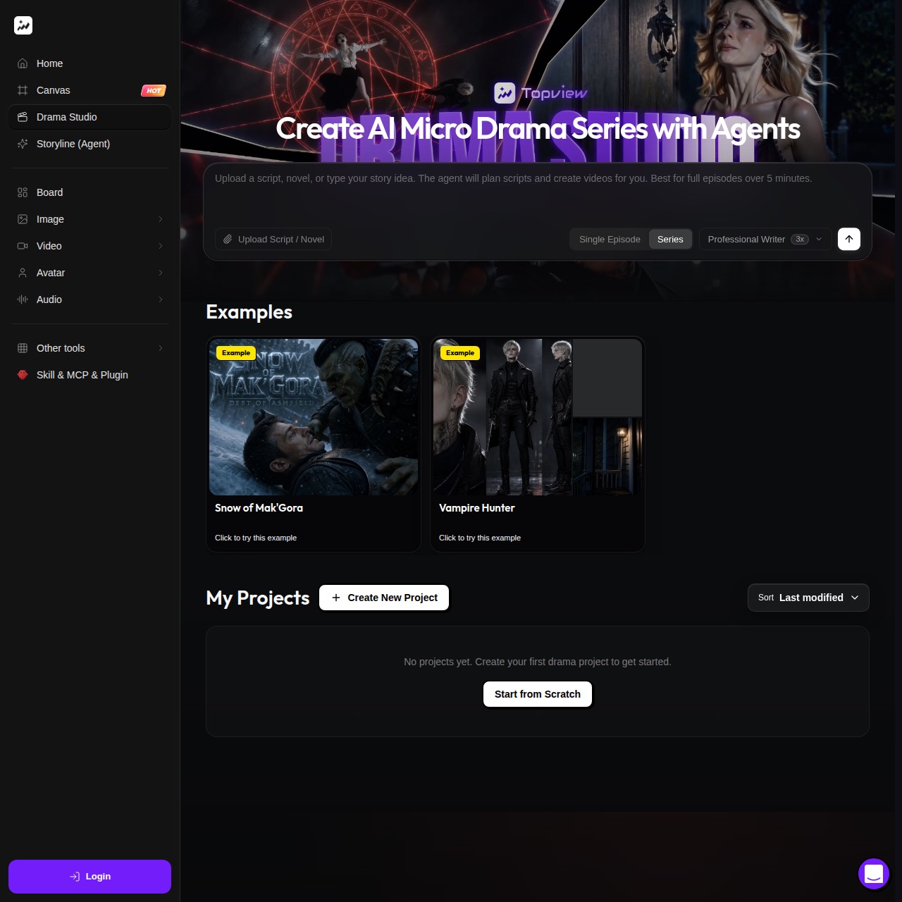 Topview Drama Studio: a marketing-video tool that grew a full short-drama pipeline
